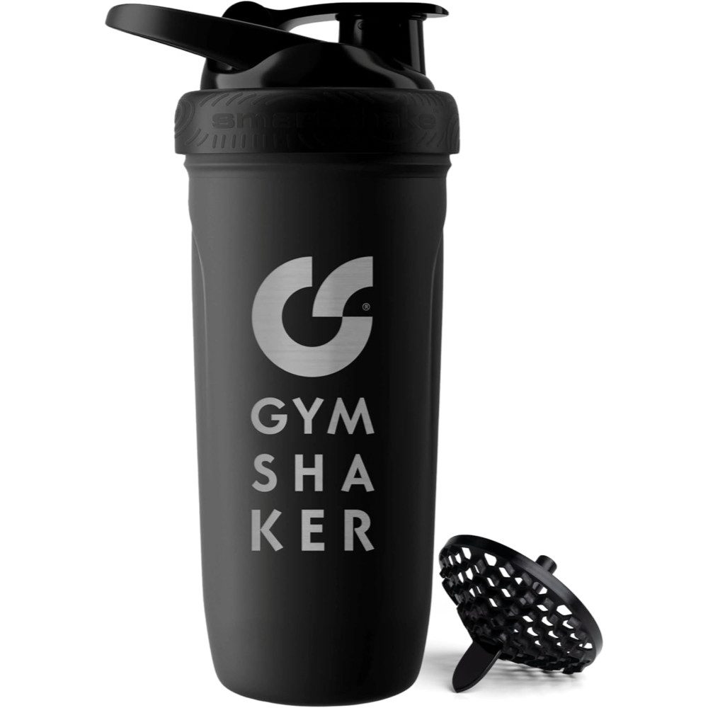 GYMSHAKER Protein Shaker Edelstahl Trinkflasche für Fitness, Sport, Bodybuilding & Muskelaufbau
