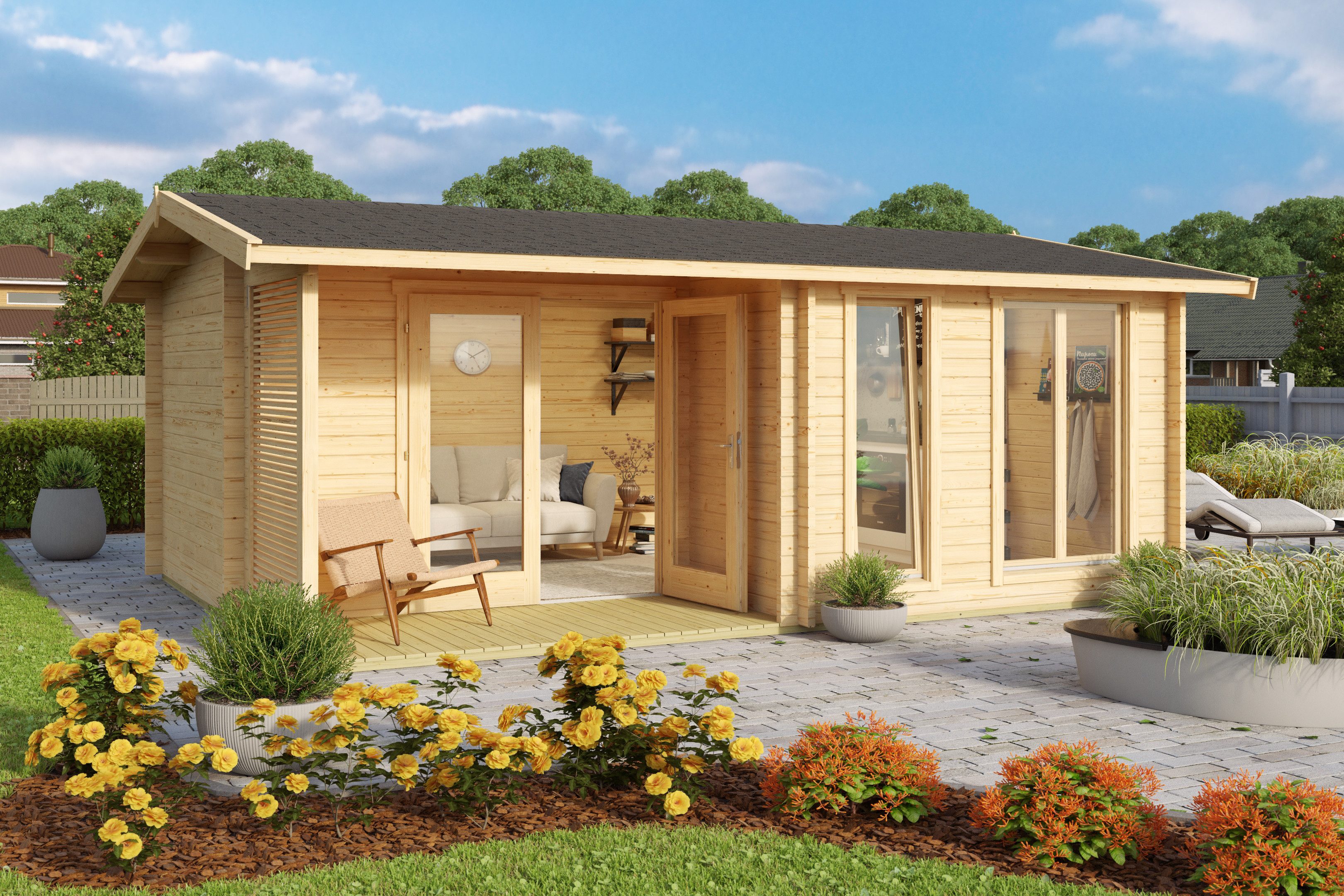 Nordic Holz Gartenhaus BRIGHTON 44, BxT: 580x429,9 cm