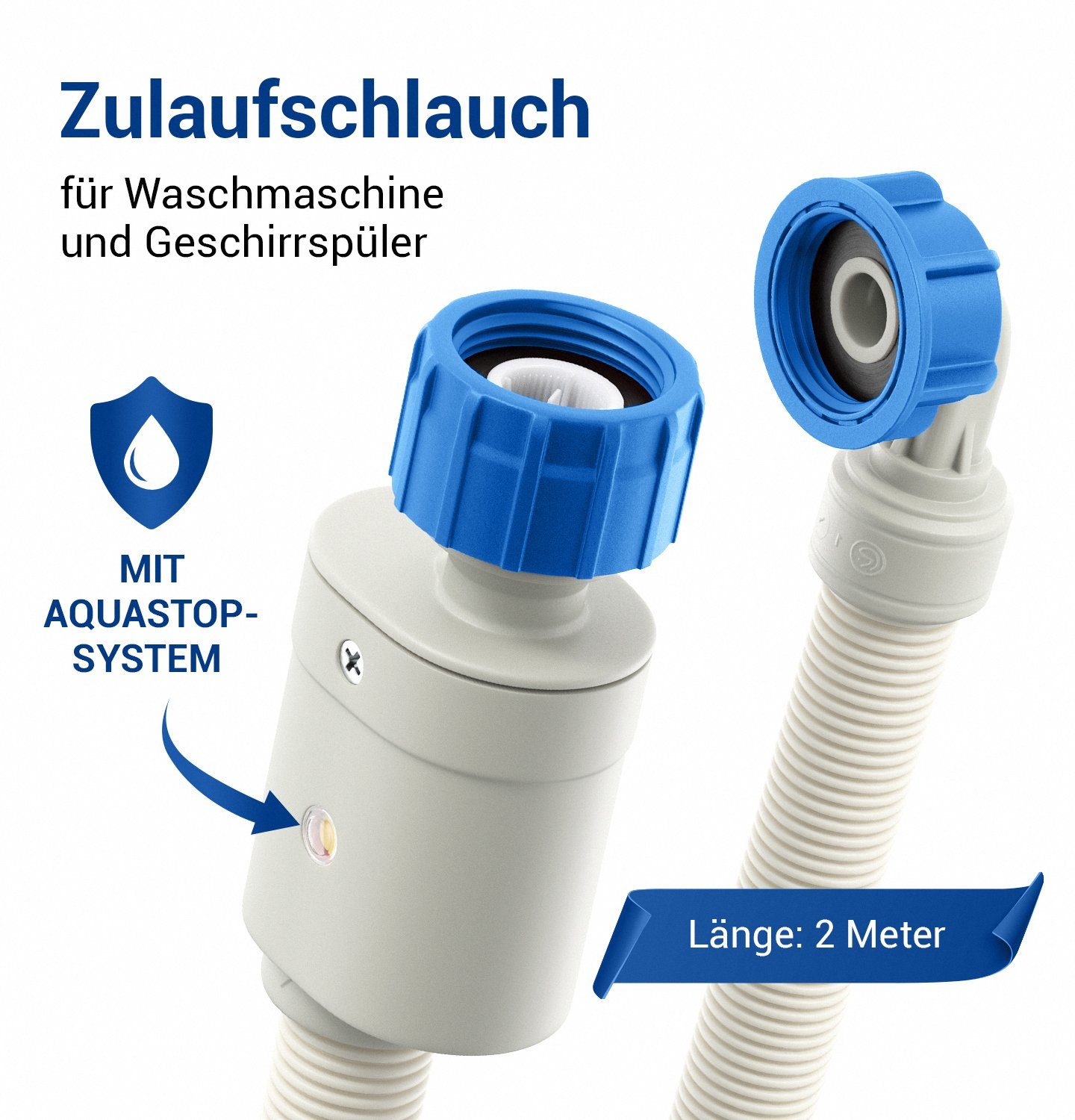 VIOKS Zulaufschlauch Aquastop 3/4" für Kaltwasser