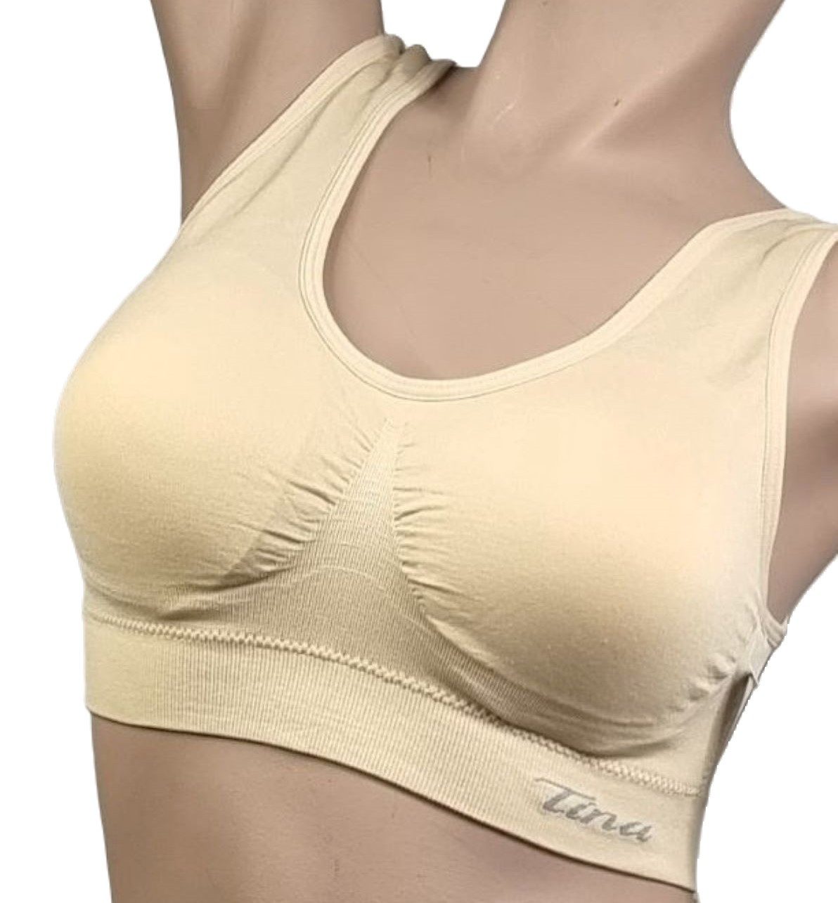 Dekker Bustier "Princess Dessous " Seamless Bustier/BH super Passform gefütterte Cup (Packung, 2 Stück) Logogschriftzug "Tina" – Bild 4 von 5