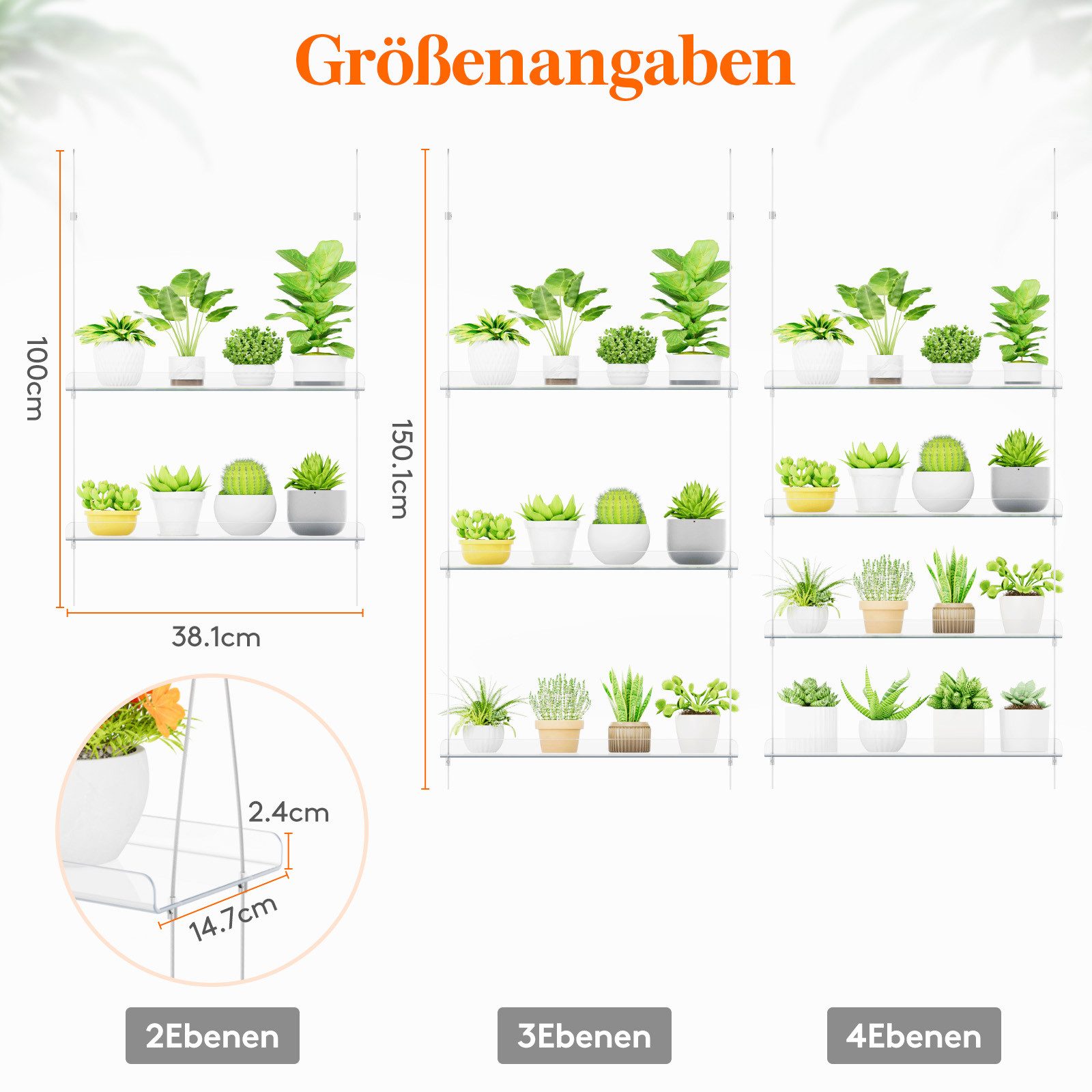 Lifewit Hängeregal Hängendes Blumentopf Regal, zum Aufstellen von Blumentöp günstig online kaufen