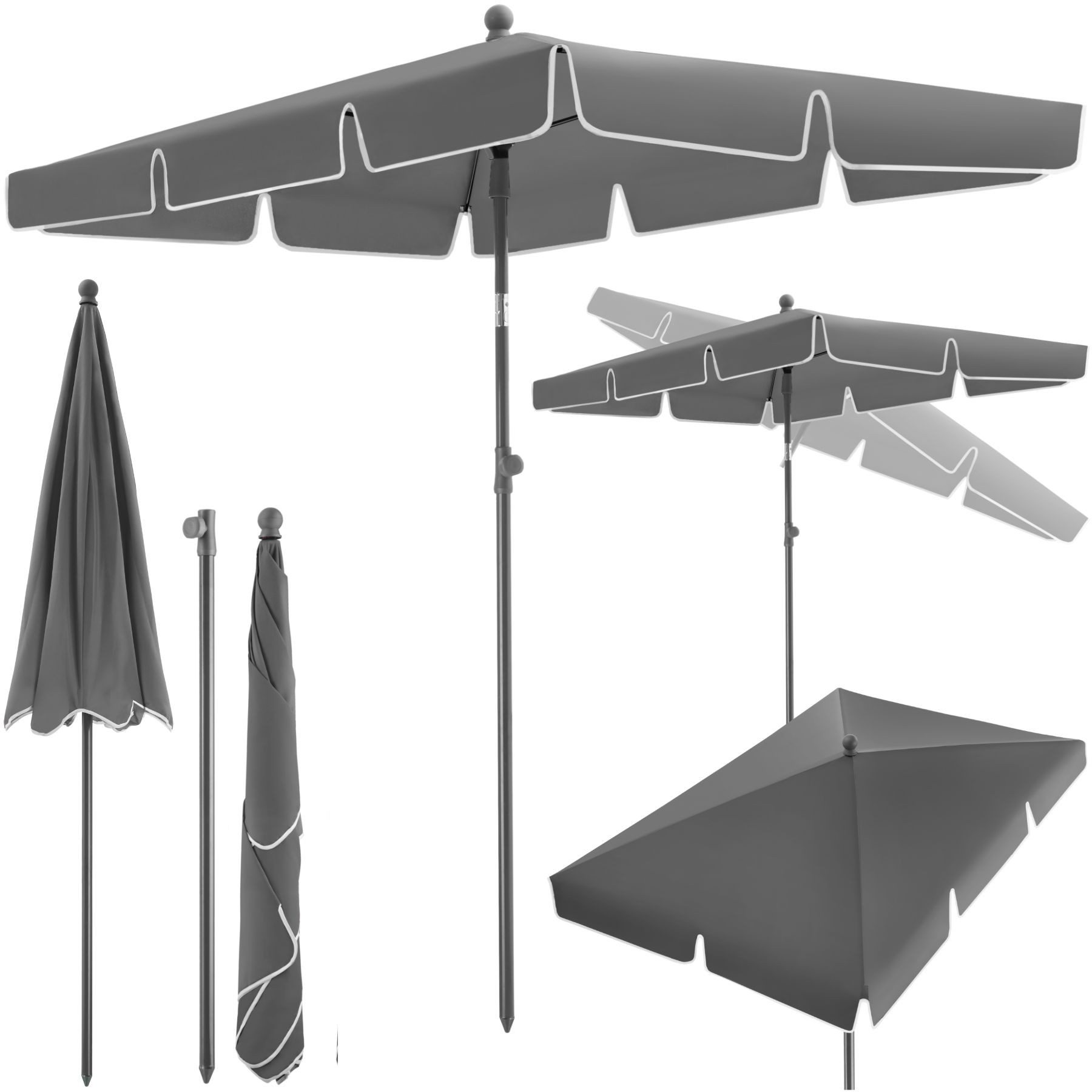 tectake Sonnenschirm Ampelschirm Vanessa 200x125cm höhenverstellbar günstig online kaufen