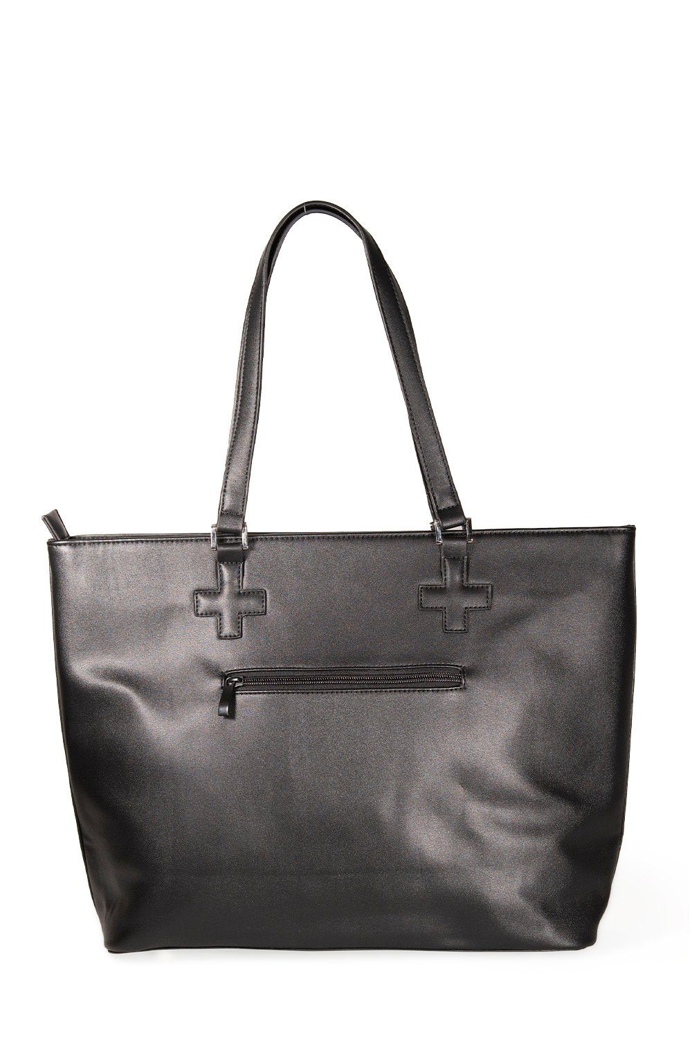 Banned Schultertasche Menth Tote Bag, Geprägtes Skull Muster Shopper
