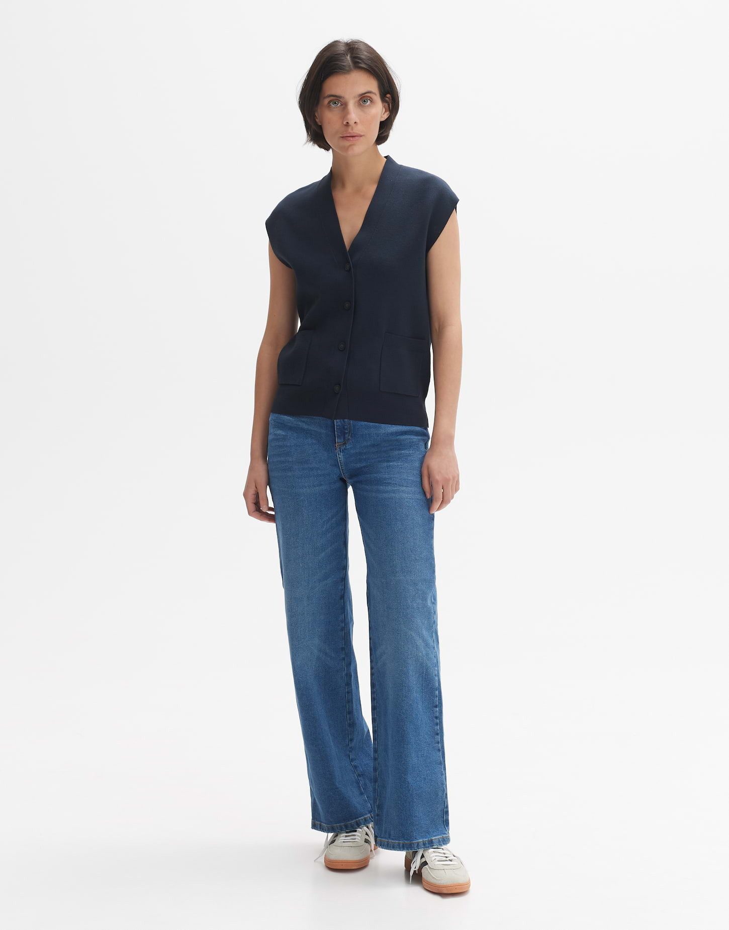 OPUS Strickweste Strickweste DASSIMA Regular aus Milano Strick
