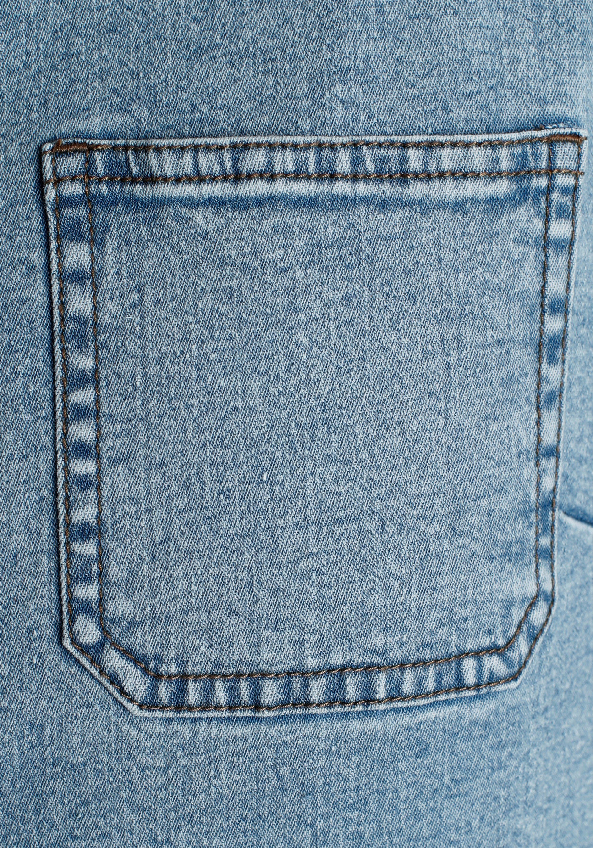 bleached geschnitten Shacket Jeansjacke Weiter - Hemdjacke Denim Arizona