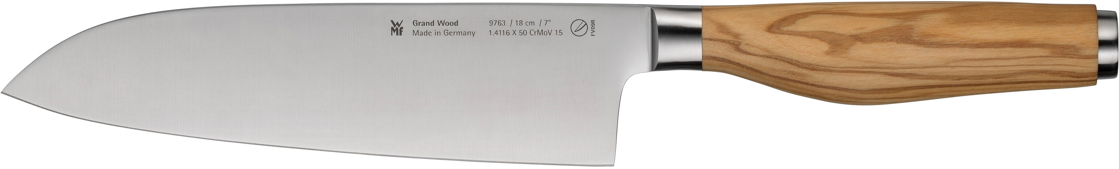 WMF Santokumesser Grand Wood, 18 cm, Olivenholzgriff, handgeschmiedeter Spezialklingenstahl
