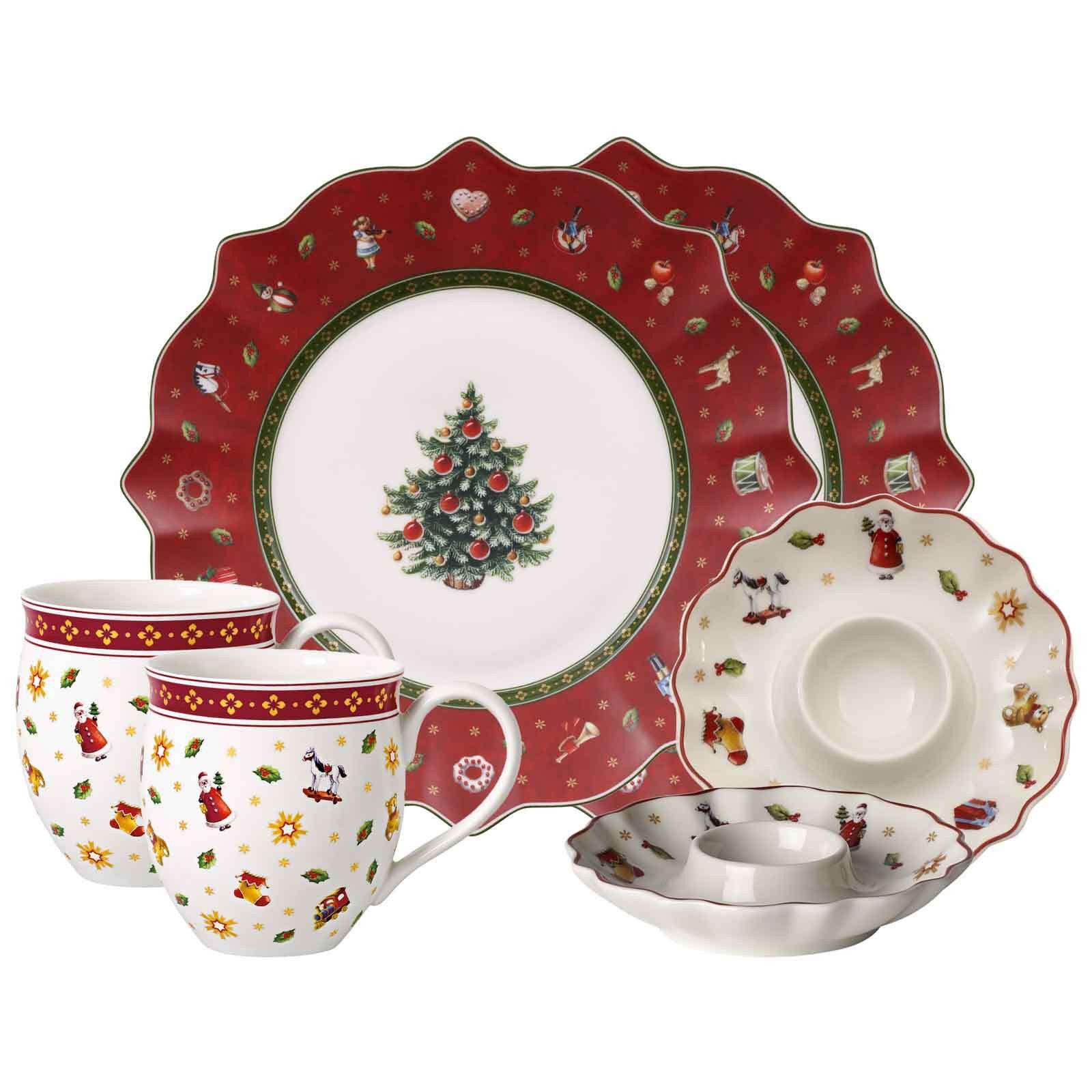 Villeroy & Boch Frühstücks-Geschirrset Toy's Delight Frühstücks-Set 6er Set (6-tlg), 2 Personen, Porzellan
