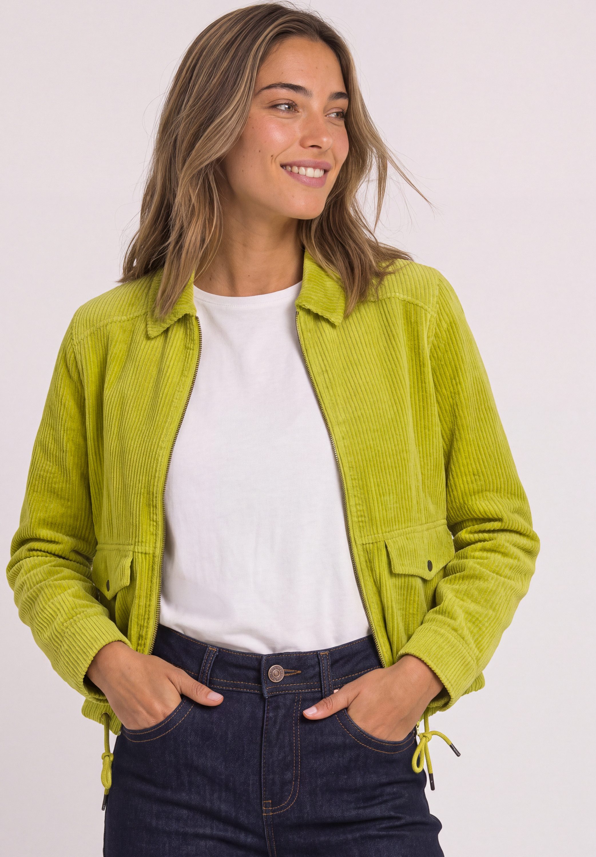 STREET ONE Cordjacke mit Tunnelzugsaum