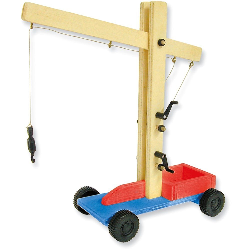 matches21 HOME & HOBBY Kran Holz Bausatz Kinder ab 10 Jahren Holzbaukasten