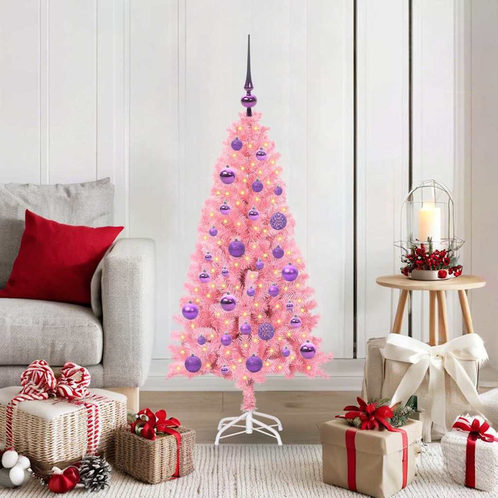 vidaXL Künstlicher Weihnachtsbaum Weihnachtsbaum Rosa 120 cm PVC