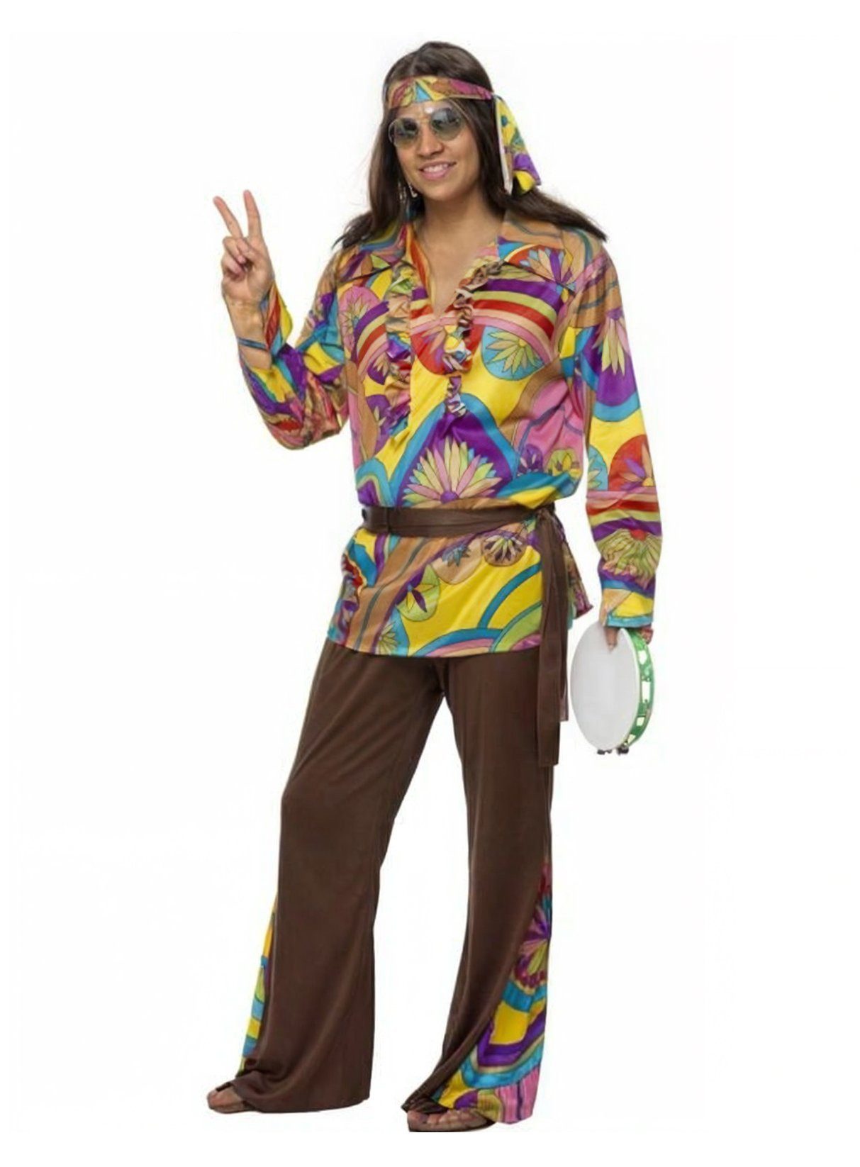 Hippie-Kostüm Hippie Hobo Kostüm Karneval Faschingskostüm Herren