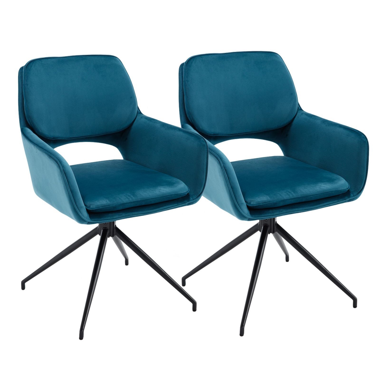 CHAIRUS Esszimmerstuhl 2er Set Drehstühle Chenille/Samt/Kunstfell günstig online kaufen