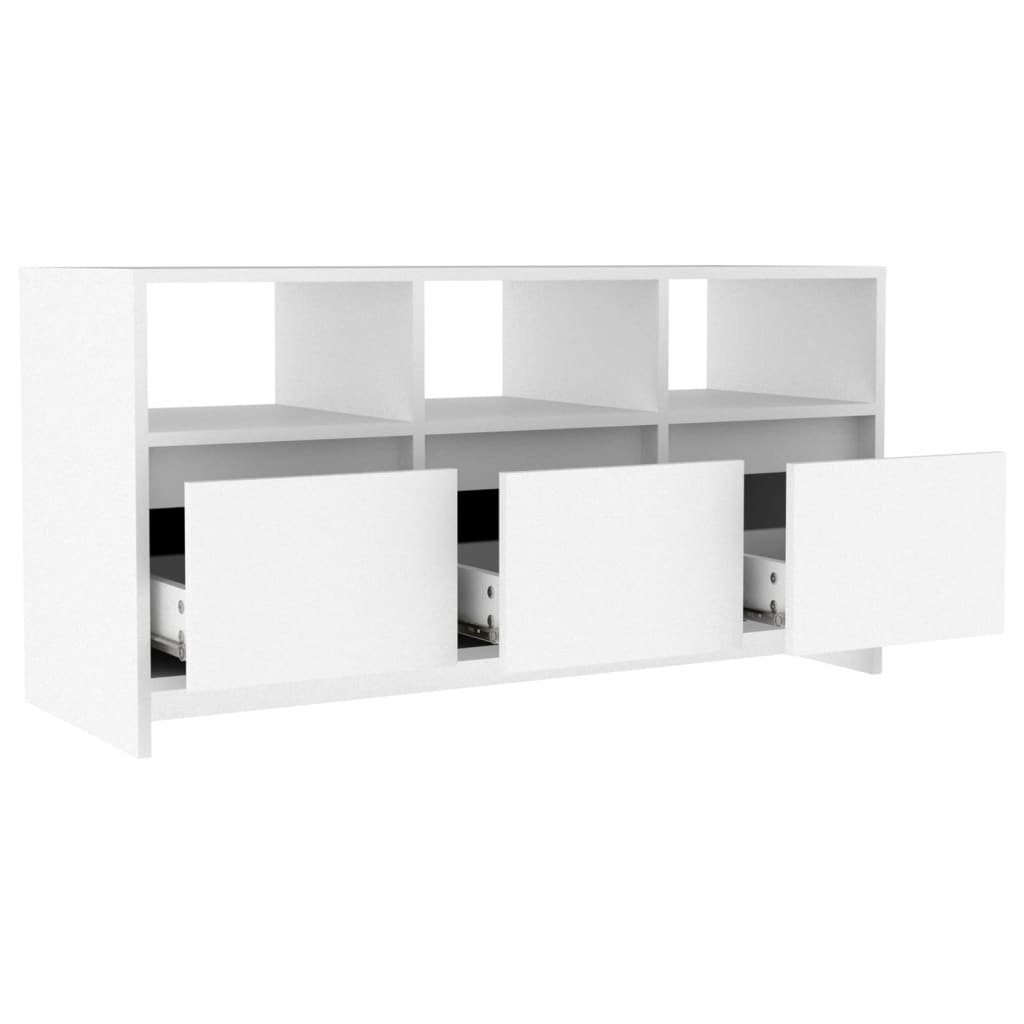 furnicato TV-Schrank Holzwerkstoff cm 102x37,5x52,5 Weiß