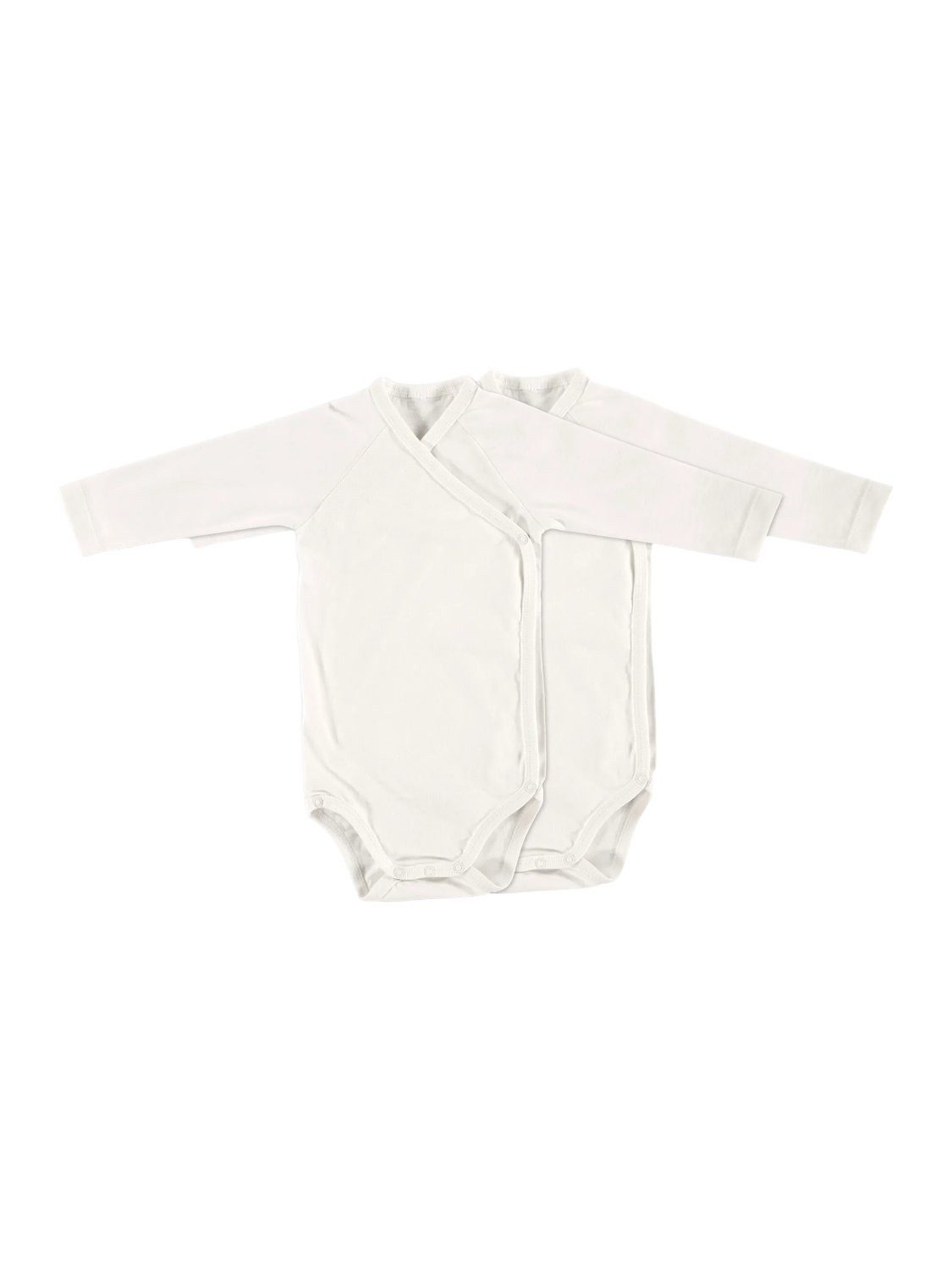 Alvi® Wickelbody Baby Bodys 2er Langarm (2-tlg) praktische Druckknöpfe