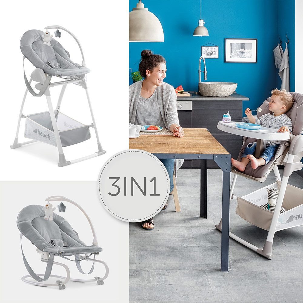 Hauck Hochstuhl Sitn Relax 3in1 - Stretch Grey, Kinderhochstuhl ab Geburt, günstig online kaufen