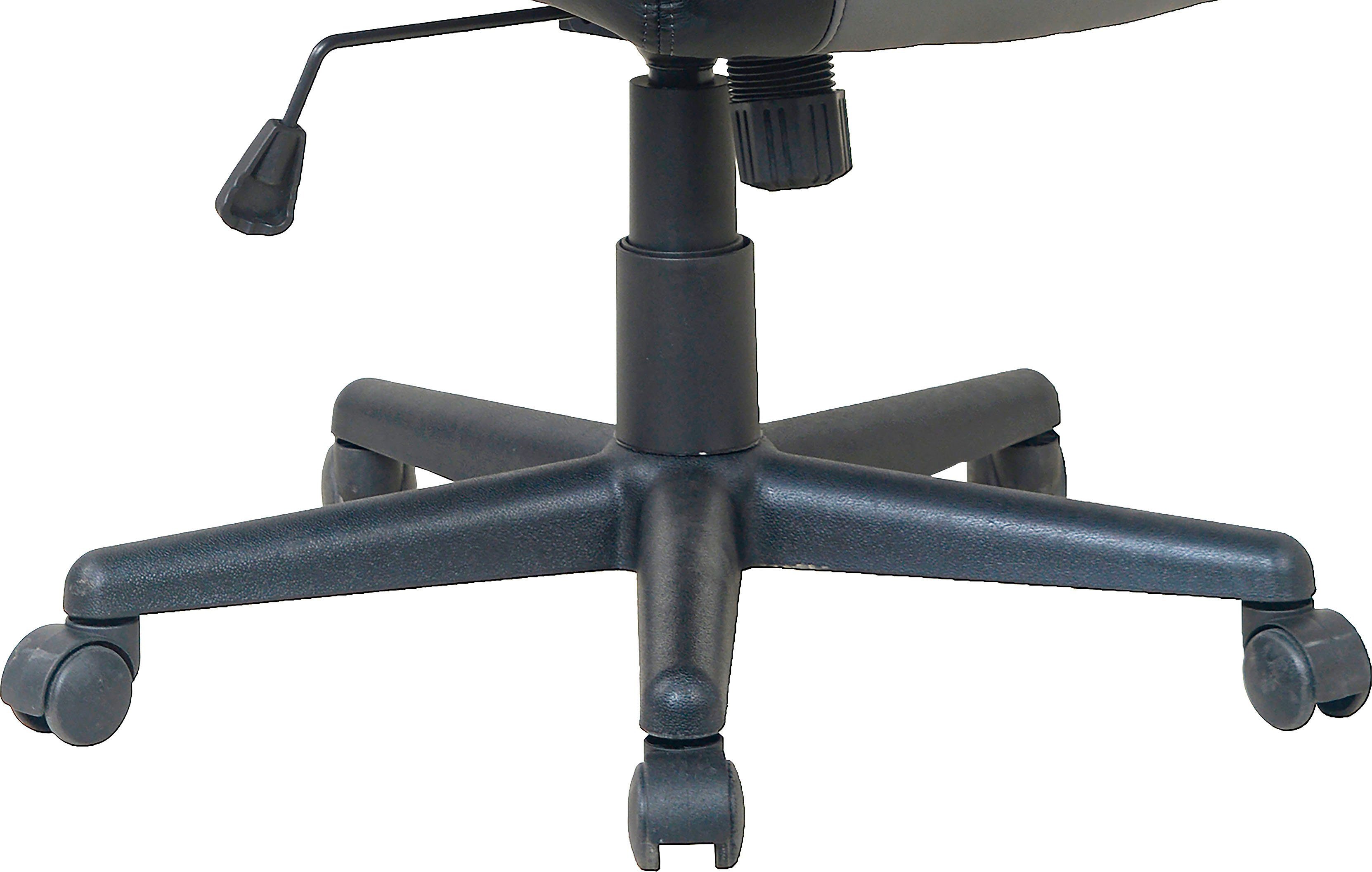 schwarz grau Wippmechanik mit / verstellbarer Schreibtischstuhl, Gaming-Stuhl Härtegradeinstellung schwarz grau / Freeze, | byLIVING