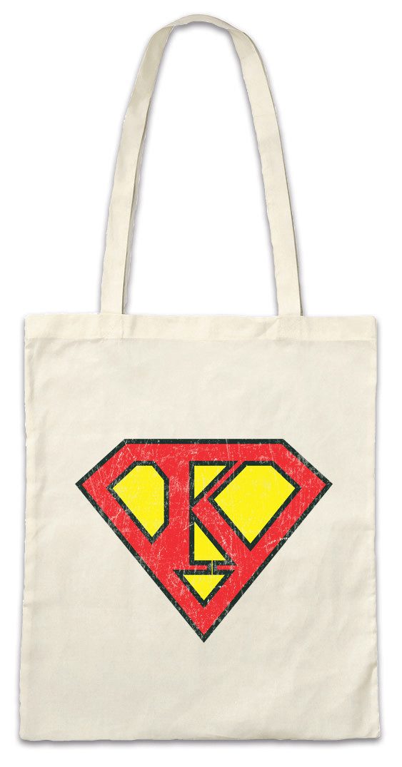Beuteltasche Super K Stofftasche Buchstabe Initialen Vorname Nachname Man Fasching