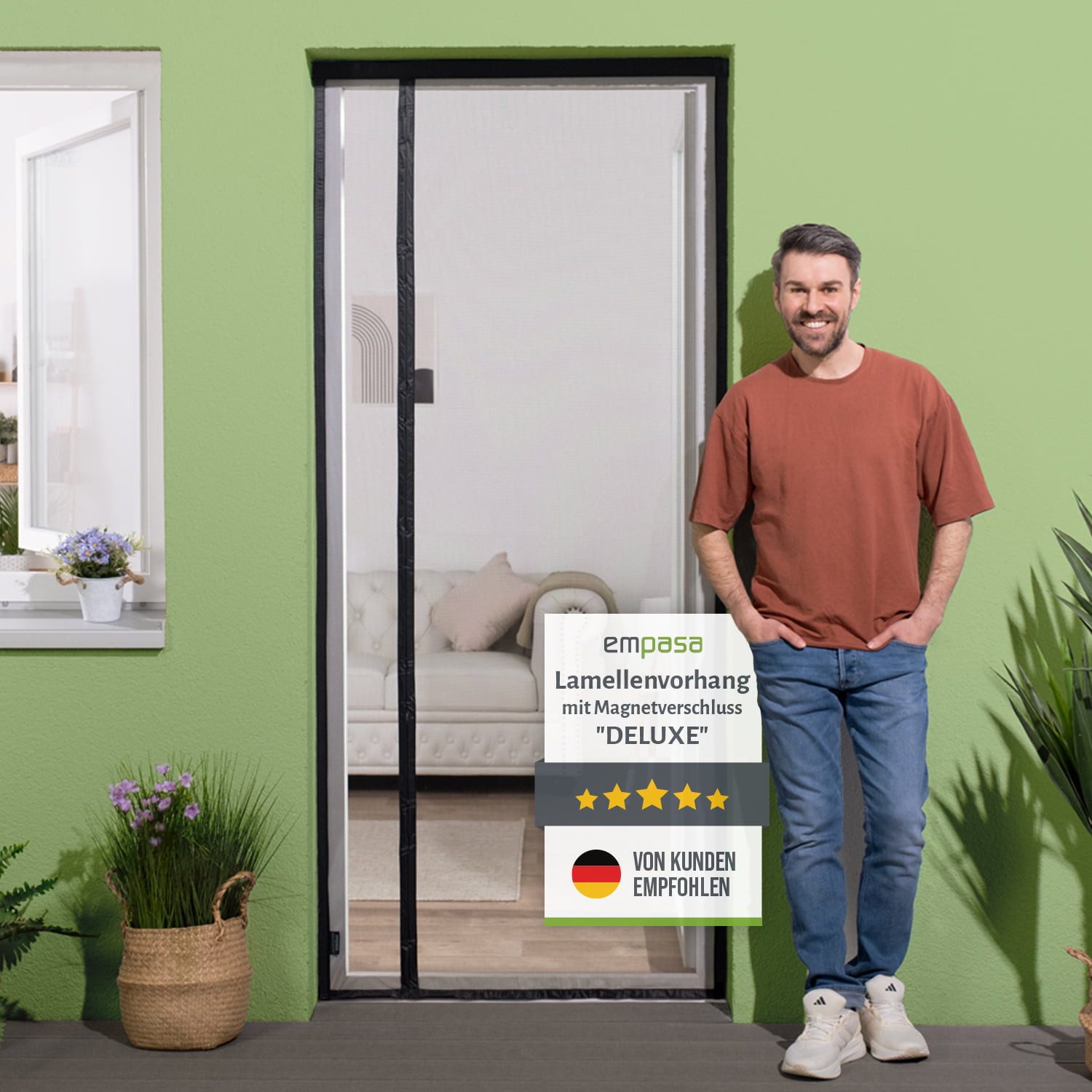 empasa Insektenschutz-Vorhang "DELUXE" seitlich, (1-St), Lamellenvorhang seitlicher Eingang - mit Magnetverschluss