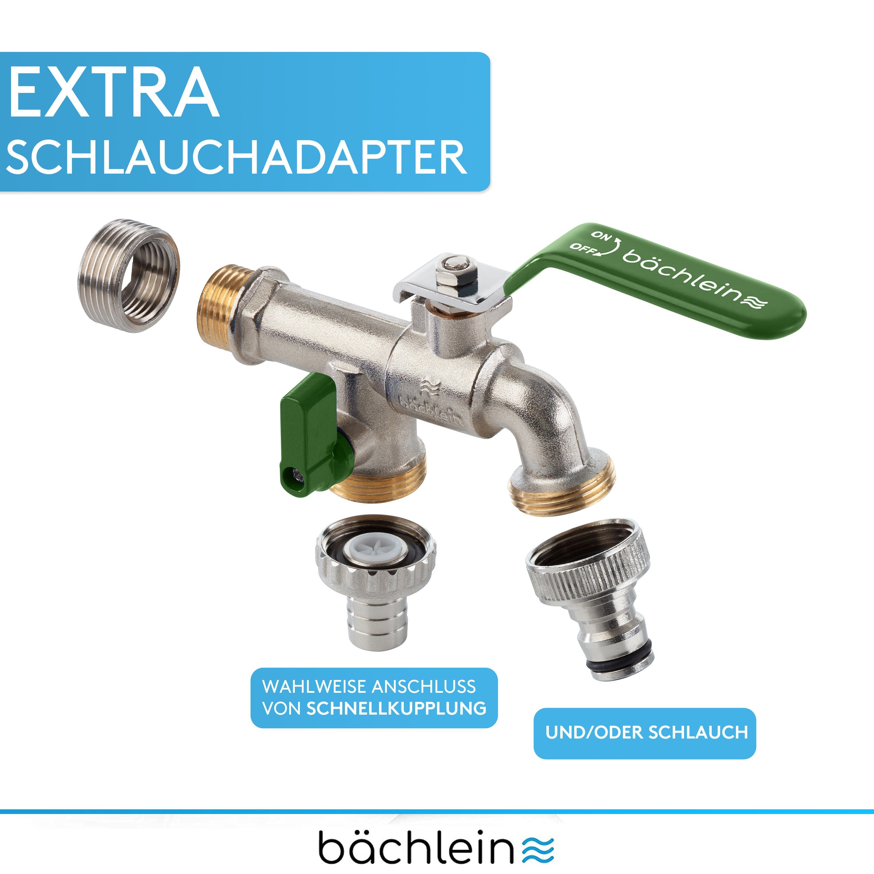 Bächlein Auslaufventil DoppelWasserhahn für den Garten