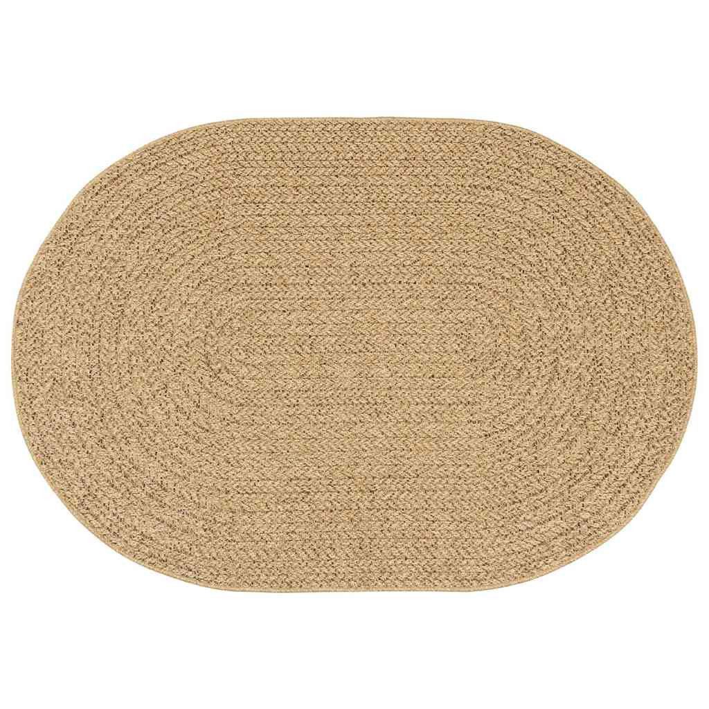 vidaXL Teppich Teppich ZIZUR Braun 170 x 120 cm Polypropylen, Oval