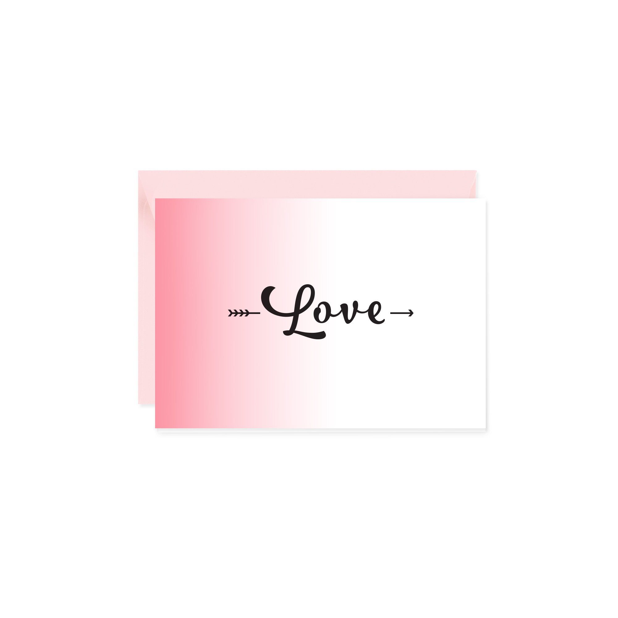 Bow & Hummingbird Grußkarte Mini-Grußkarte Love, Klappkarte mit Umschlag