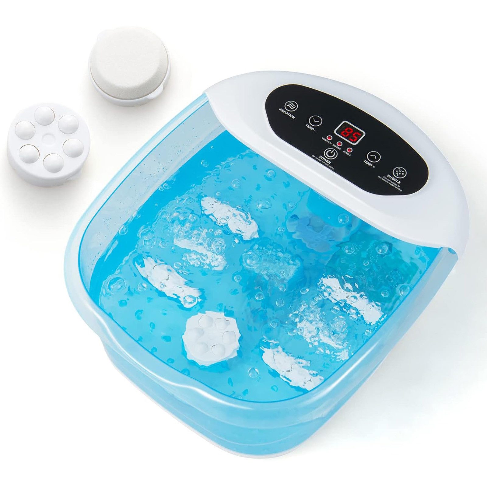 KOMFOTTEU Fußbad Fußbadewanne Massagegerät, mit Massage & Heizung, 35-46 °C