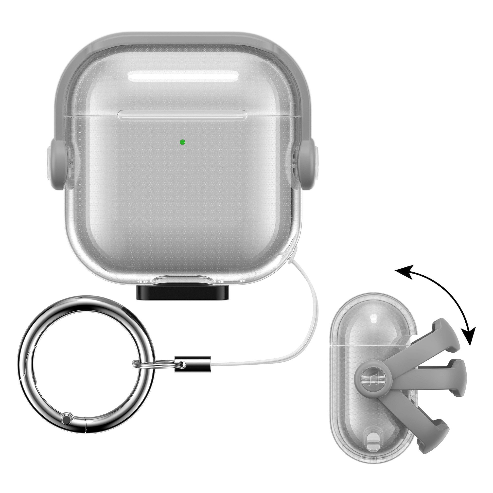 kwmobile Kopfhörer-Schutzhülle Kopfhörer Case für Apple Airpods 4, Headphones Hülle TPU Cover mit Sicherheitsverschluss