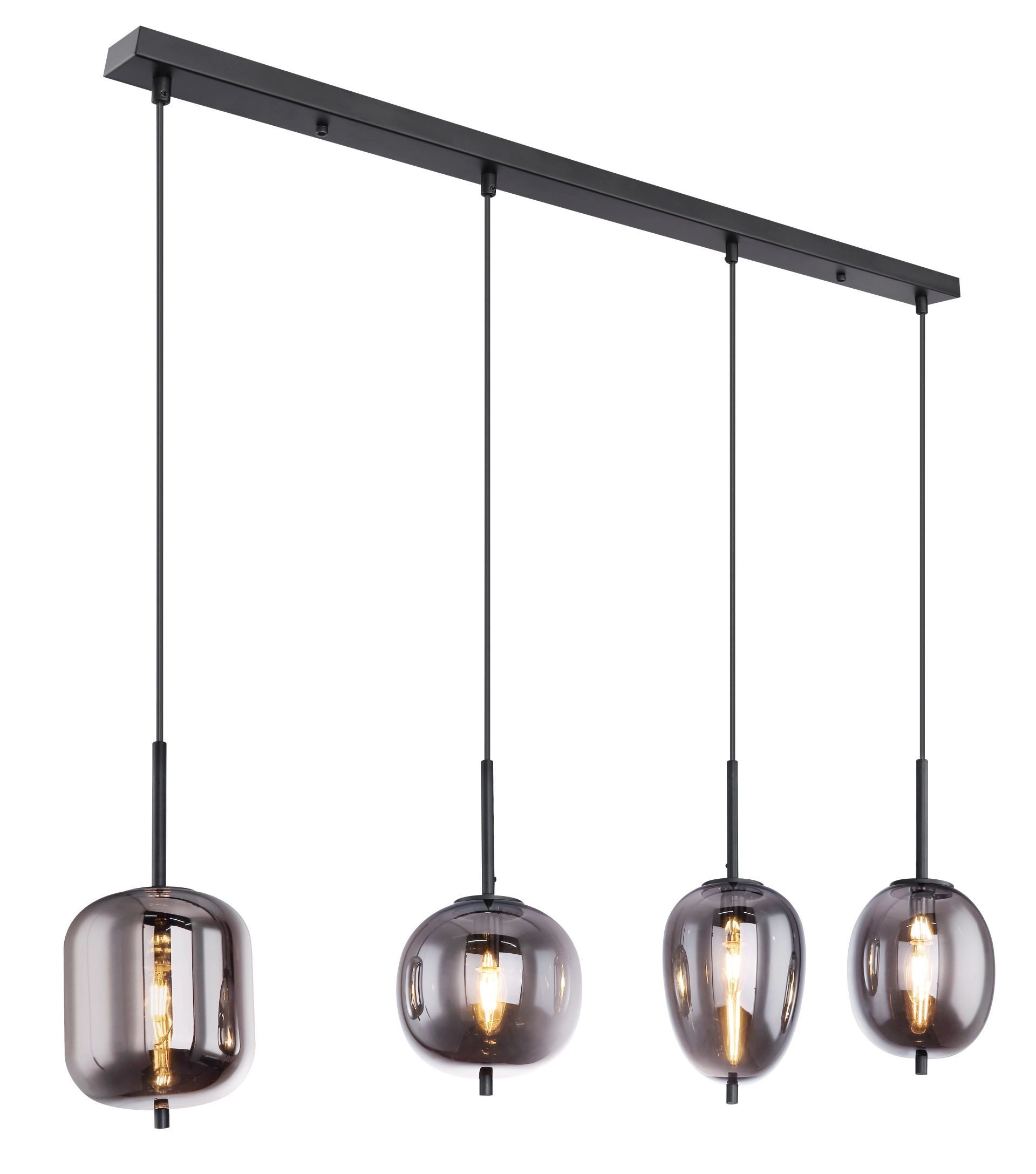 GLOBO LIGHTING Pendelleuchte BLACKY, ohne Leuchtmittel, Hängelampe, Hängeleuchte, verschiedene Gläser, modern, Essbereich