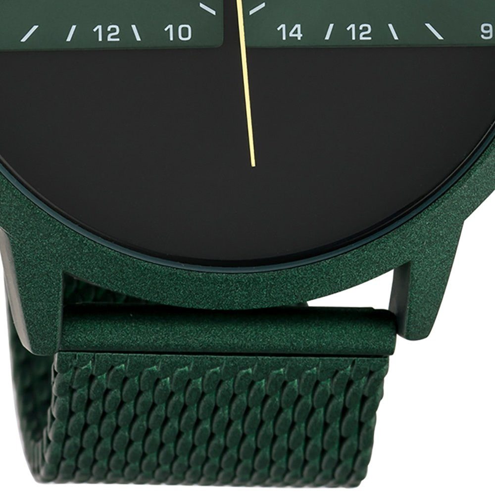 OOZOO Quarzuhr extra grün Herrenuhr (ca. Oozoo Armbanduhr Fashion-Style Herren 50mm) Edelstahlarmband, rund, groß Analog