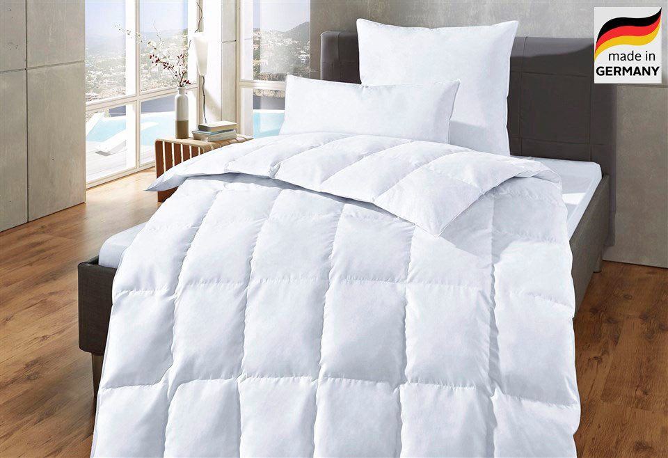 OTTO home Daunenbettdecke Köniz, Bettdecke 135x200 cm, 155x220 cm und weitere Größen, Füllung: 60% Daunen, 40% Federn, Bezug: 100% Baumwolle, Bettdecken, Sommer, Winter, Decke ist Made in Green zertifiziert