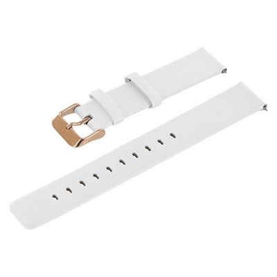 X-Watch Uhrenarmband Wechselarmband 18mm (Polar White Leder Armband), mit Quick Release, z.B. für X-WATCH SIONA XW FIT