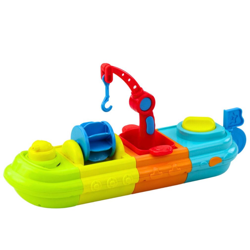 LEAN TOYS Spielzeug-Boot Lean Badespielzeug Boot Bunte Kranhaken Ente Schildkröte