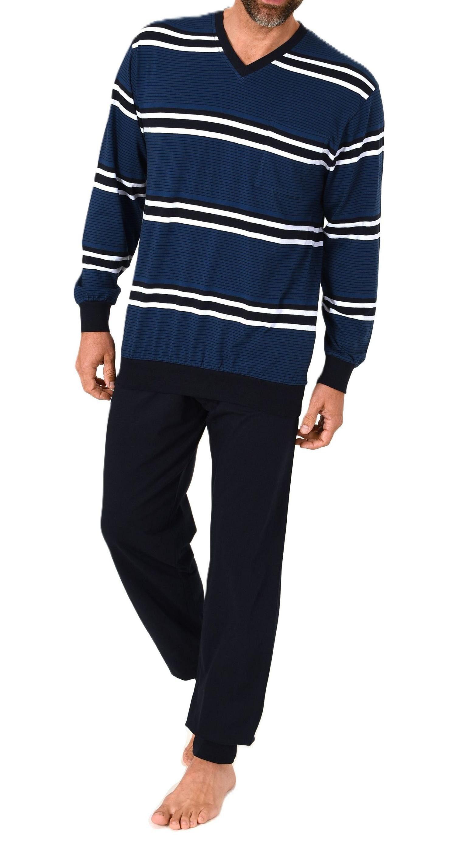 Normann Pyjama Normann Herren Schlafanzug lang mit Bündchen - auch in Überg günstig online kaufen