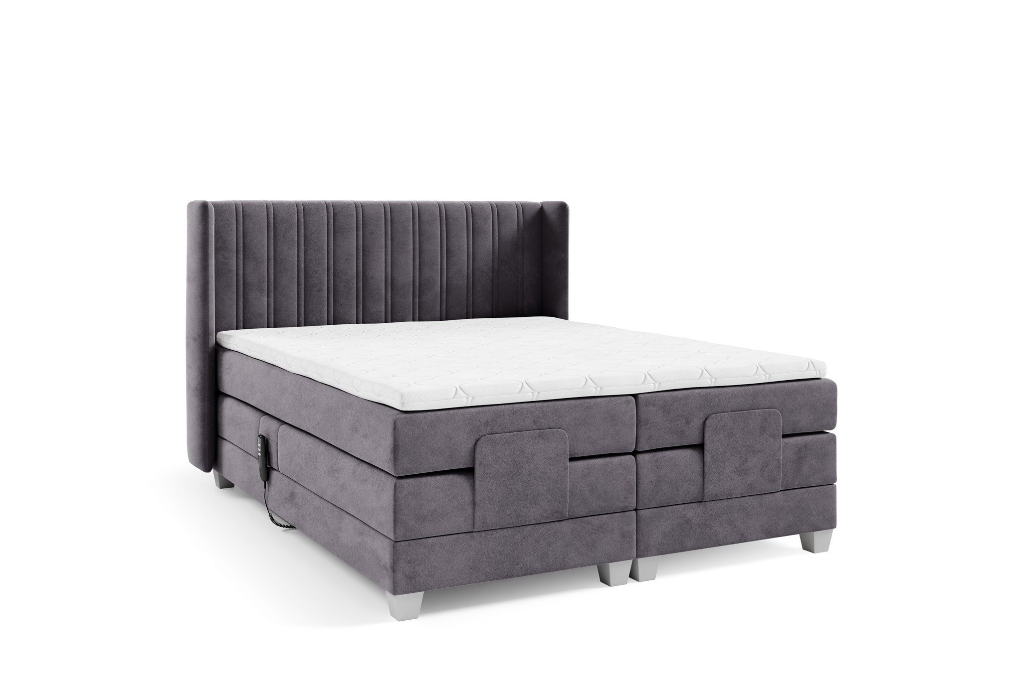 Fun Möbel Boxspringbett Schlafzimmerbett Elektrisches Bett MAGNUS in Stoff Salvador (inkl. Topper), Liegefläche elektrisch verstellbar