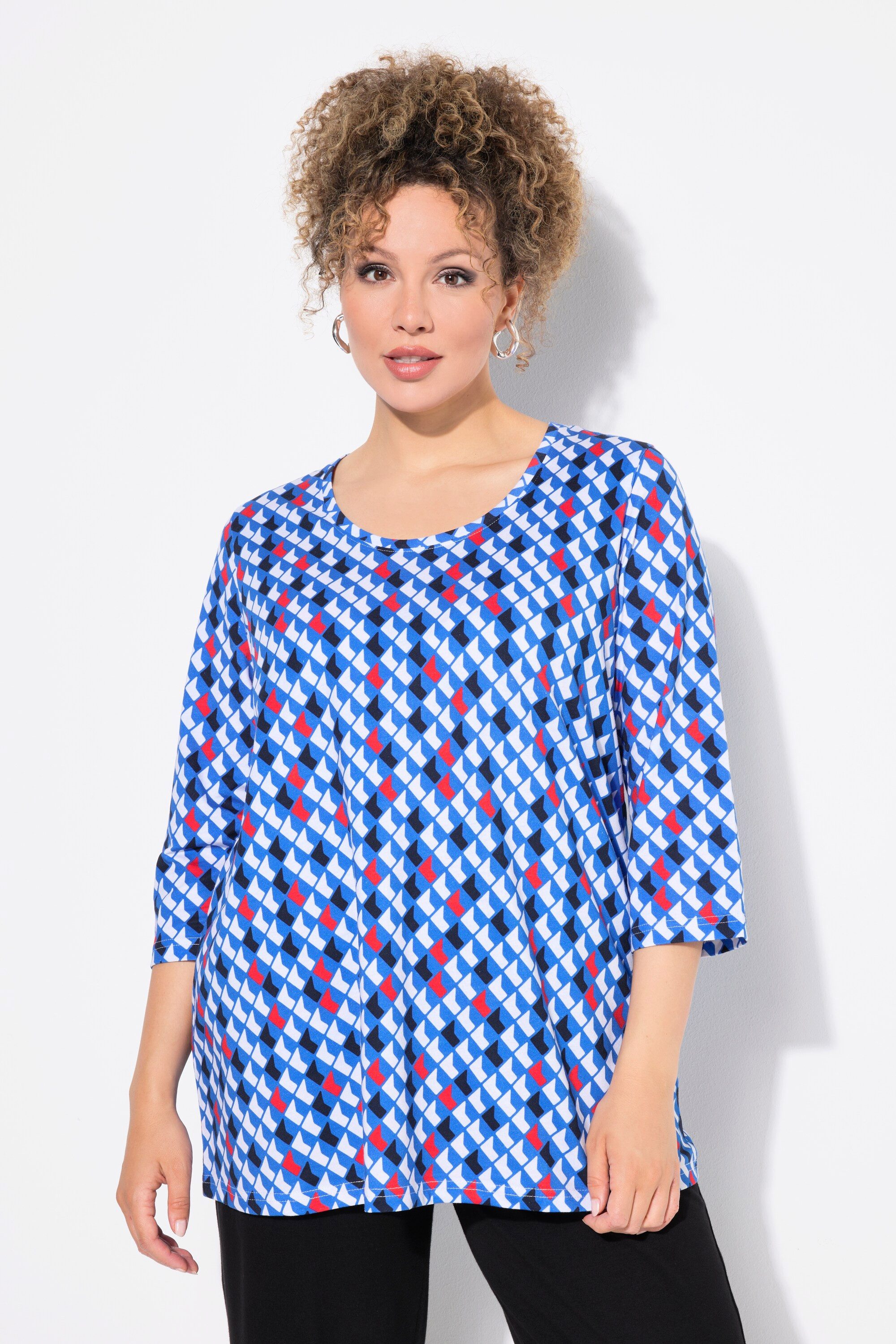Ulla Popken Longshirt Shirt bedruckt A-Linie günstig online kaufen