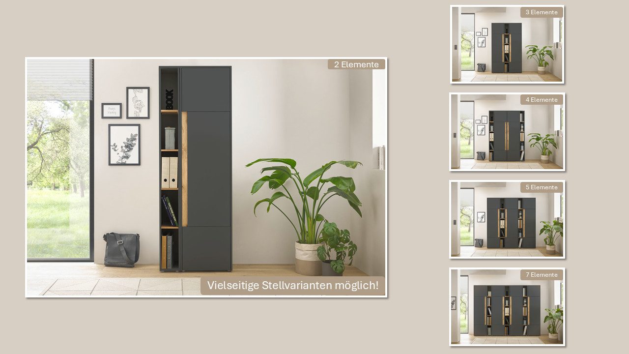Home affaire Büromöbel-Set CiTY/GiRON, (Set, 3-tlg)
