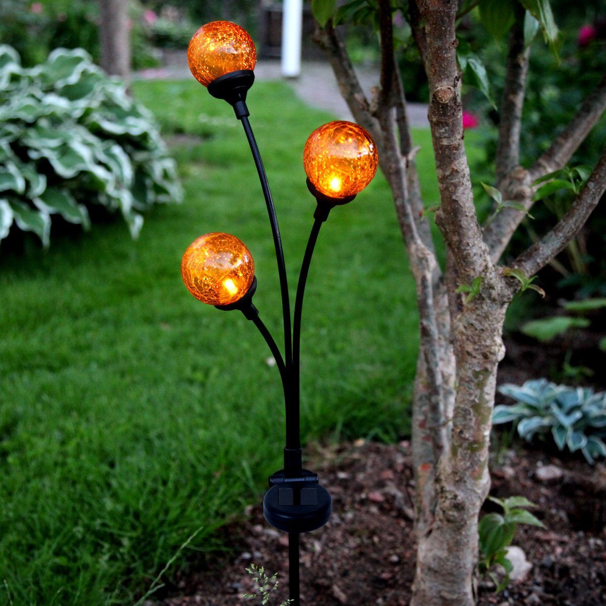STAR TRADING LED Dekoobjekt »LED Gartenleuchte Solarstab Glaskugeln