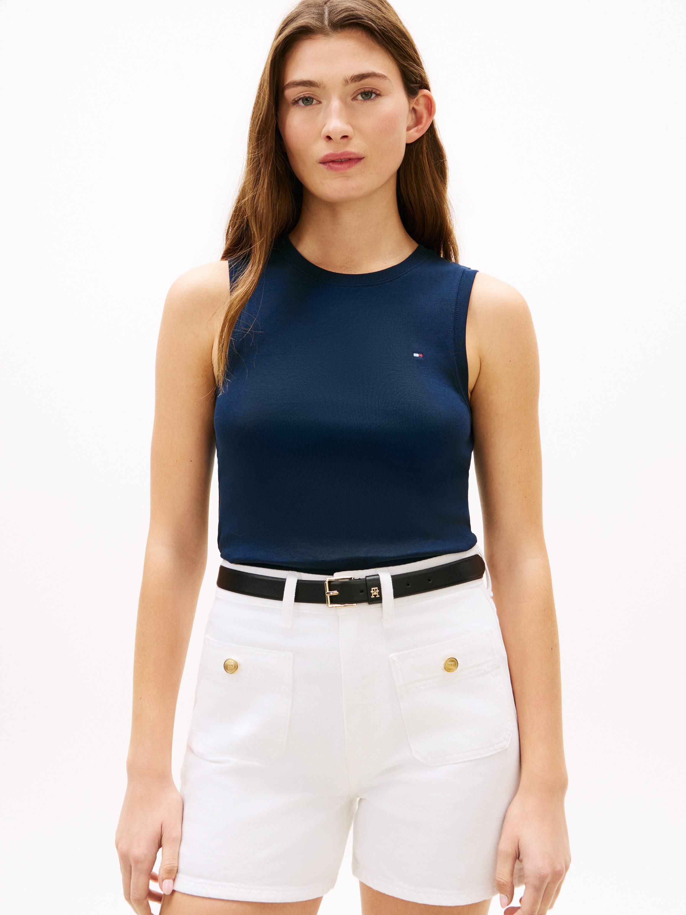 Tommy Hilfiger Funktionstop SLIM CODY C-NK TANK TOP mit gerippter Textur, Rundhals