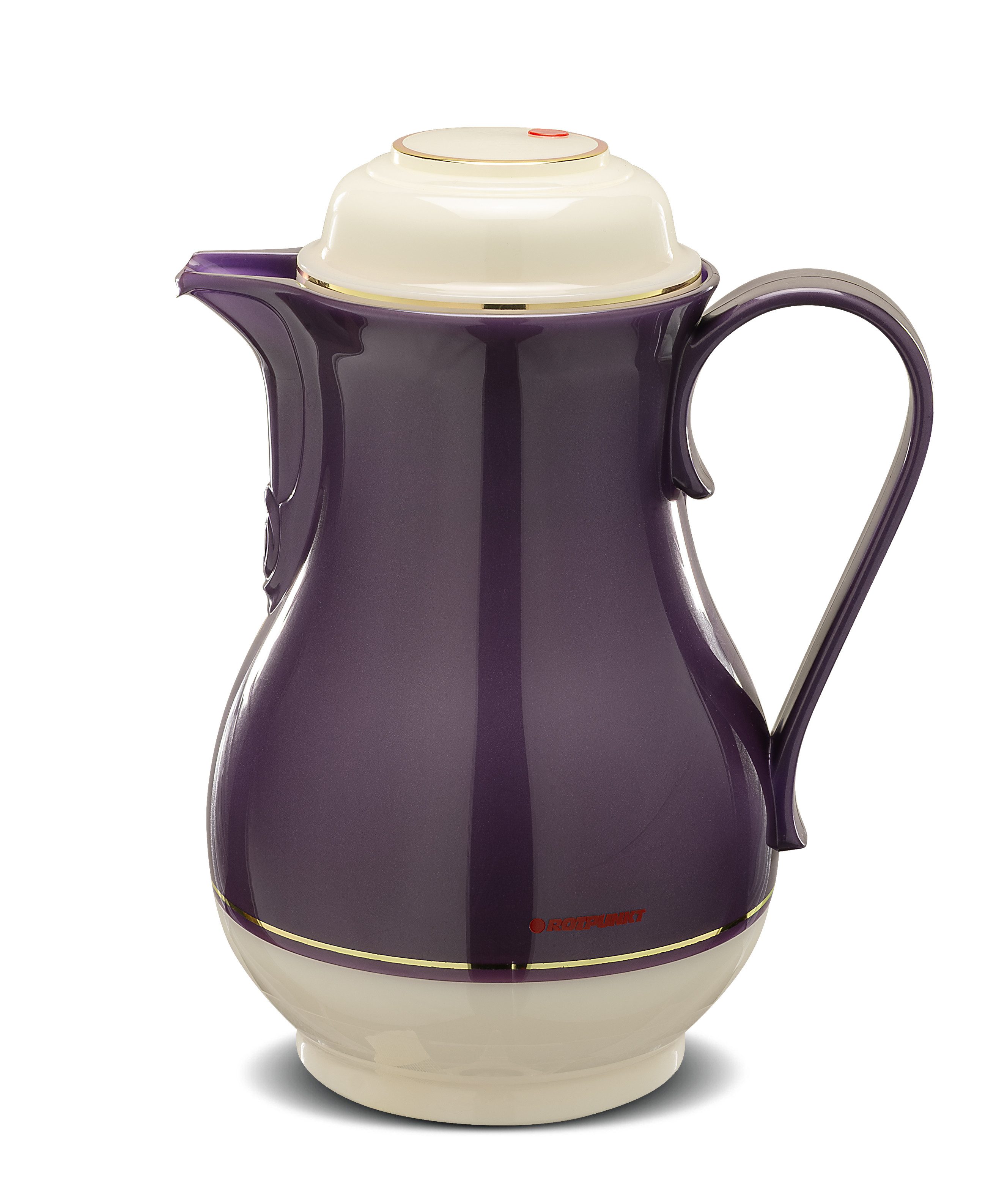 ROTPUNKT Isolierkanne 1,2 Liter I Glaseinsatz I premium Thermokanne I 24 Std heiß, (Kaffeekanne I Teekanne, Thermoflasche), Langanhaltende Isolierung