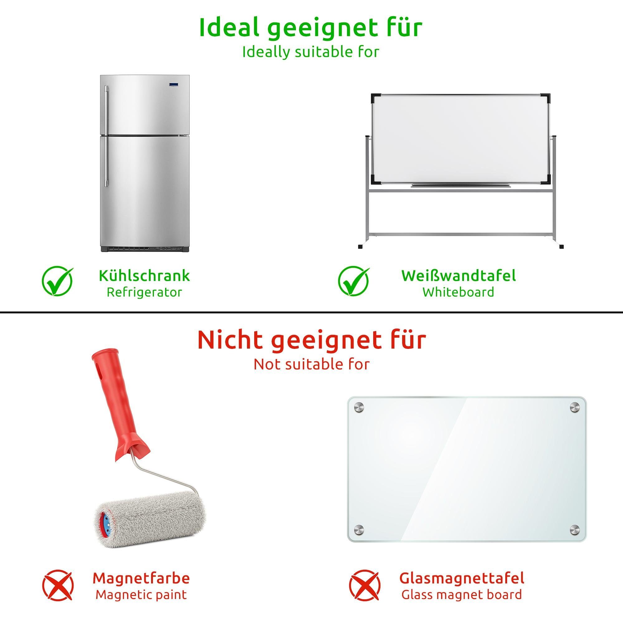 ECENCE Magnet 75 Magnetstreifen beschreibbar Etiketten Magnete (75-St) – Bild 3 von 5