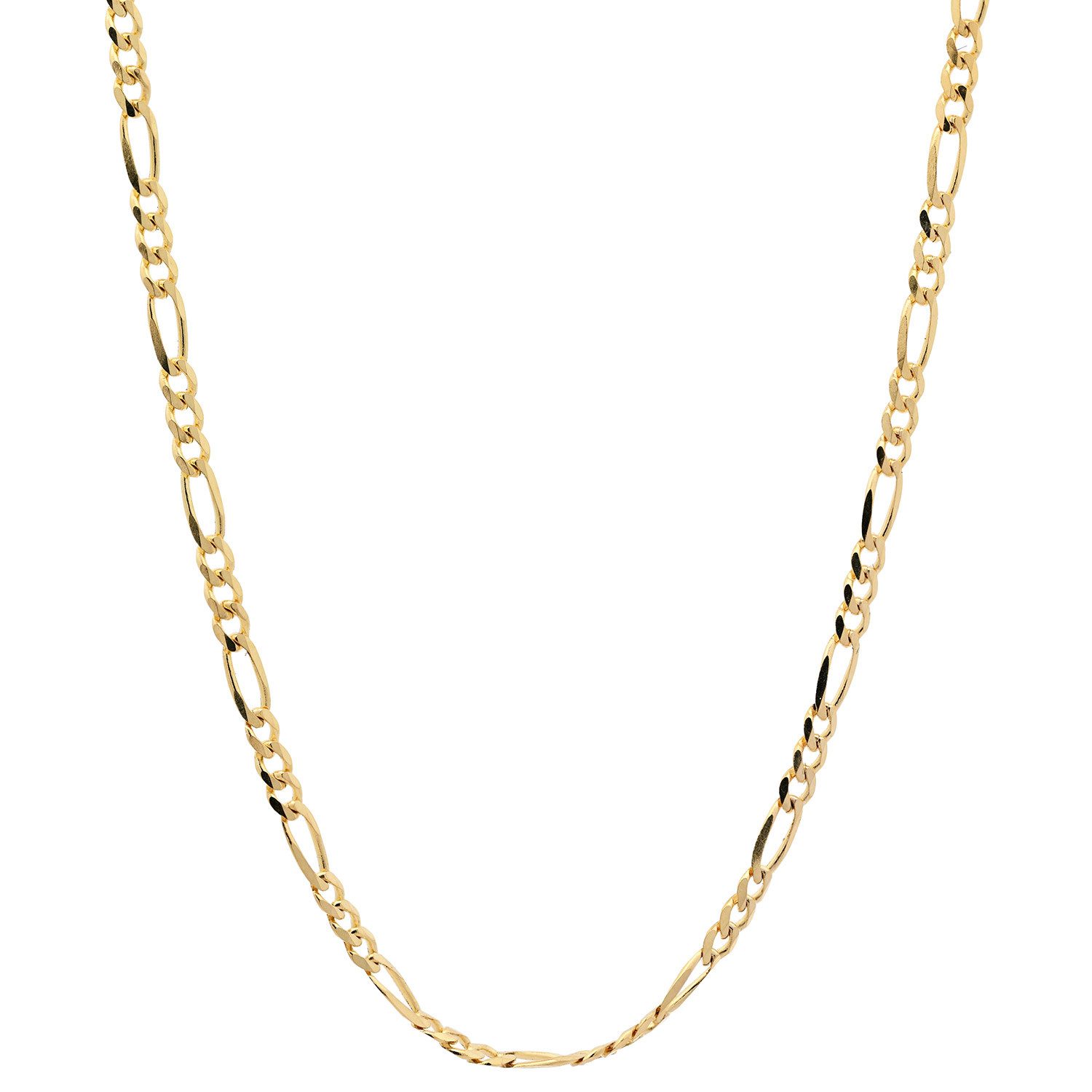 HOPLO Goldkette Goldkette Figarokette Halskette Breite 1,2 mm 36 cm 333-8 Karat Gold, Made in Germany
