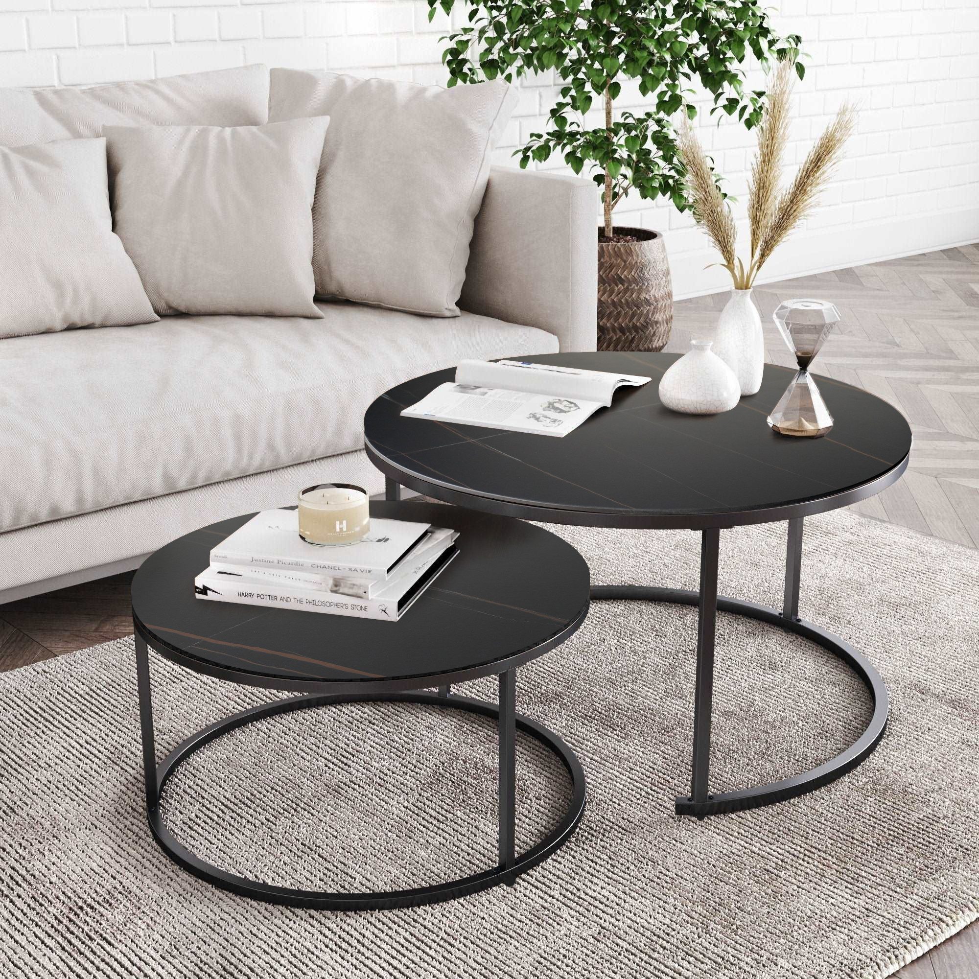 G-LEAF Couchtisch Beistelltisch-Set mit platzsparendem Nesting-Design günstig online kaufen