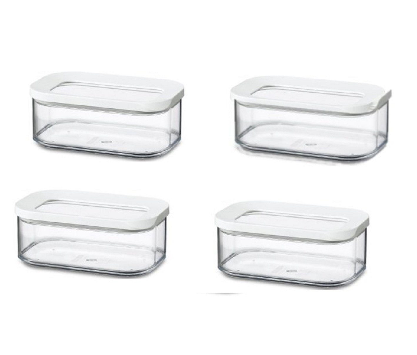 Mepal Vorratsdose Modula Vorratsdose, Kunststoff, 425 ml, transparent/weiß (4 Stück)