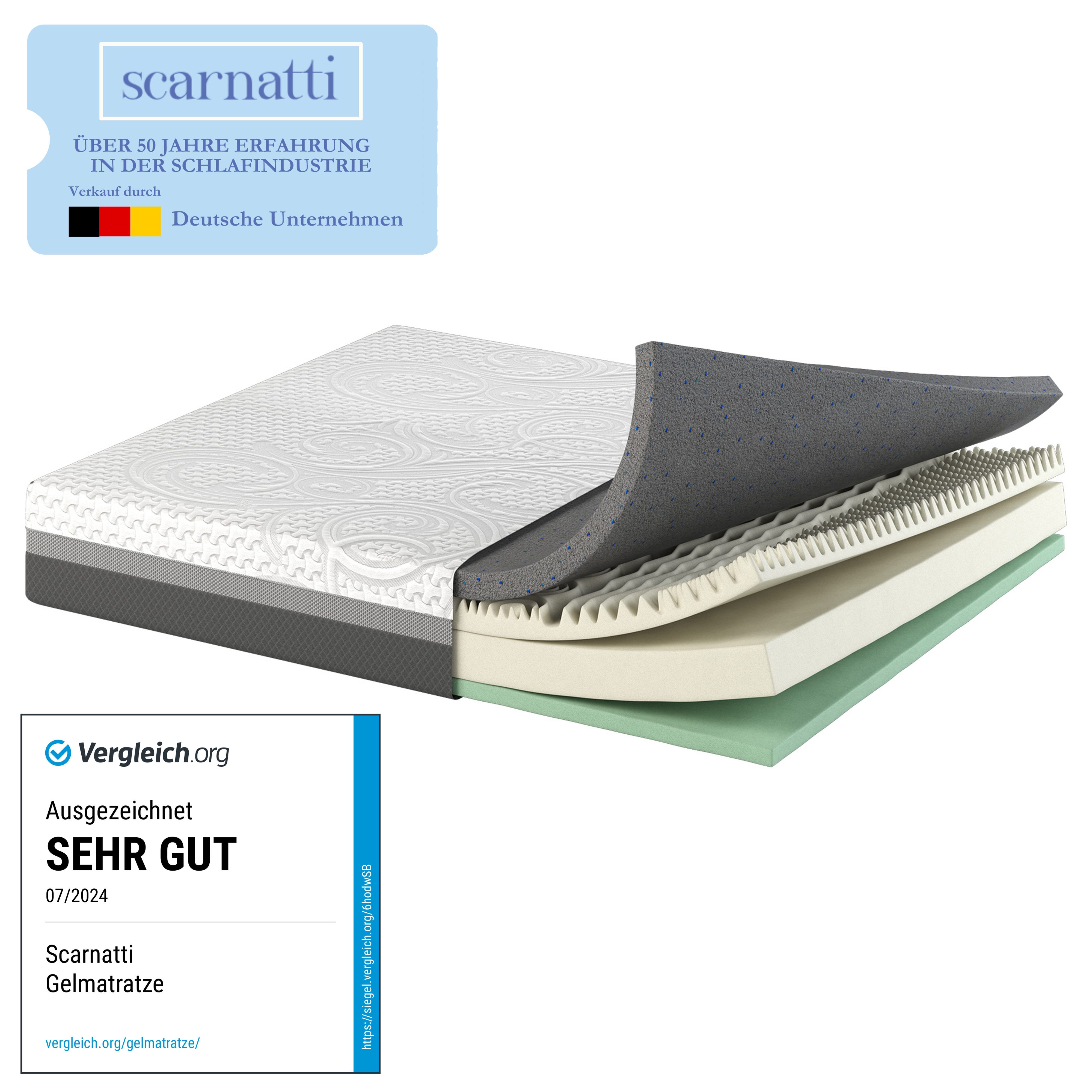 Kaltschaummatratze Scarnatti™ Gel Memory Foam Matratze günstig online kaufen