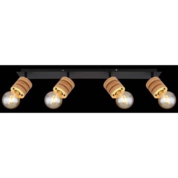 etc-shop LED Deckenspot, Leuchtmittel nicht inklusive, Spotstrahler Deckenlampe Leuchte MDF Ringe rechteckig schwarz matt