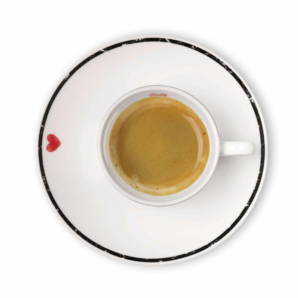 Ritzenhoff & Breker Espressotasse Espressoset Caffe Amore, 4-tlg., Porzellan