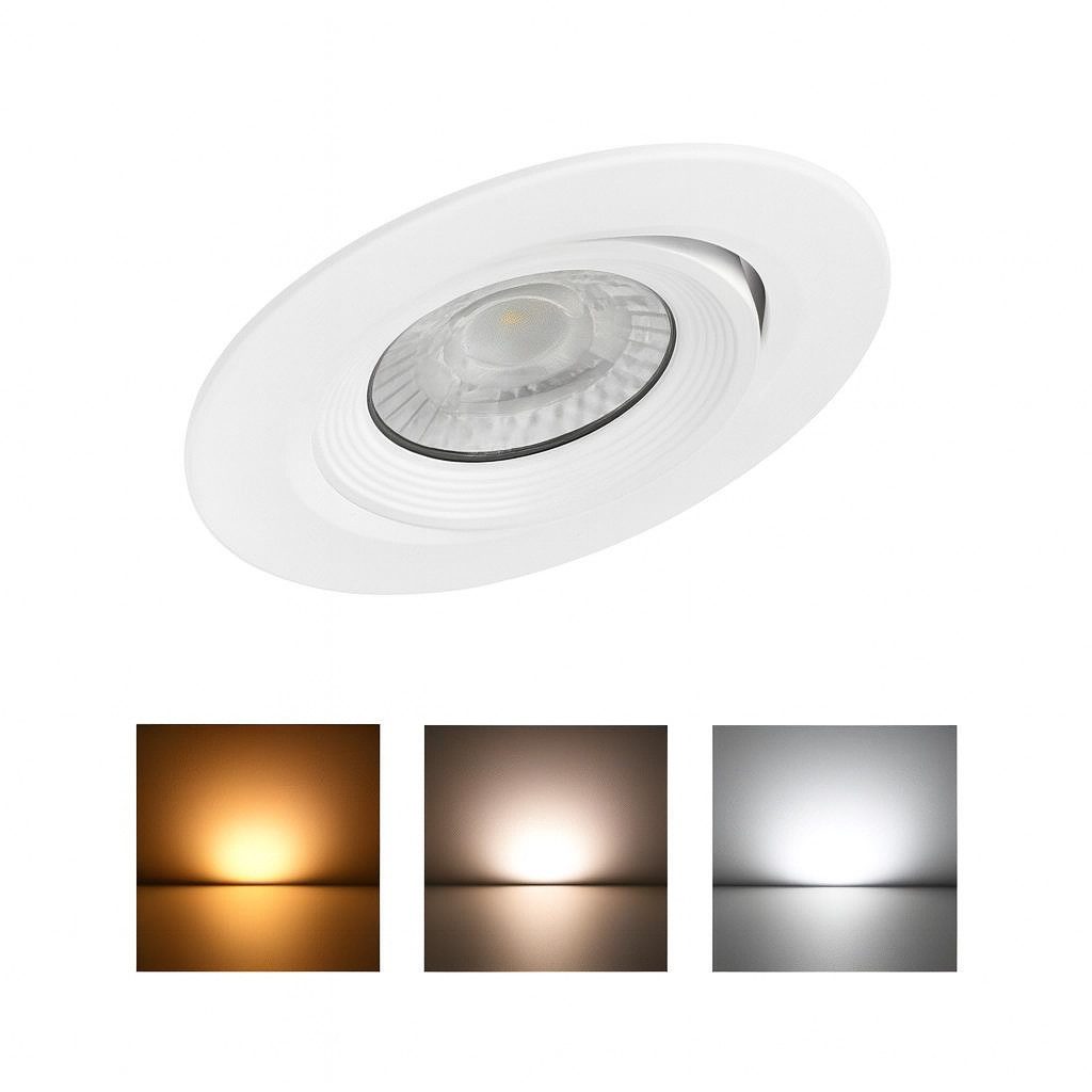 Braytron LED Einbaustrahler LED Einbauspot 10W 3CCT schwenkbar 950lm Ø112mm, LED fest integriert, Neutralweiß, Kaltweiß, Warmweiß