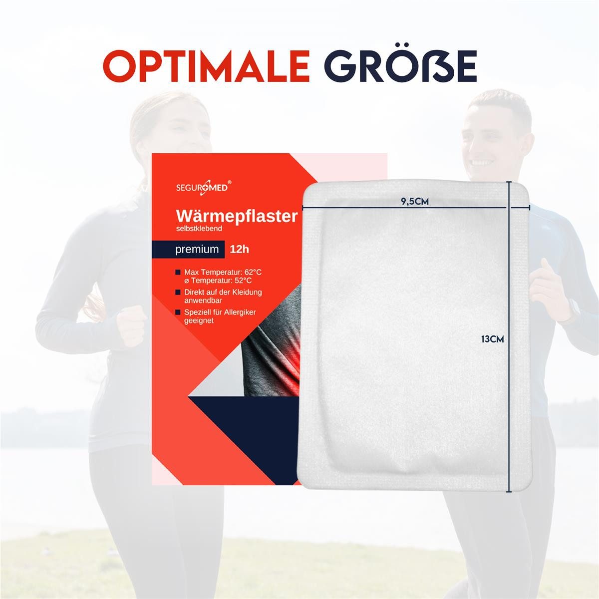 hausleben Wärmepflaster 10 x Segurmed® Wärmepflaster Premium - 11006 (10 St), gegen Schmerzen 10 Stück Für Allergiker geeignet