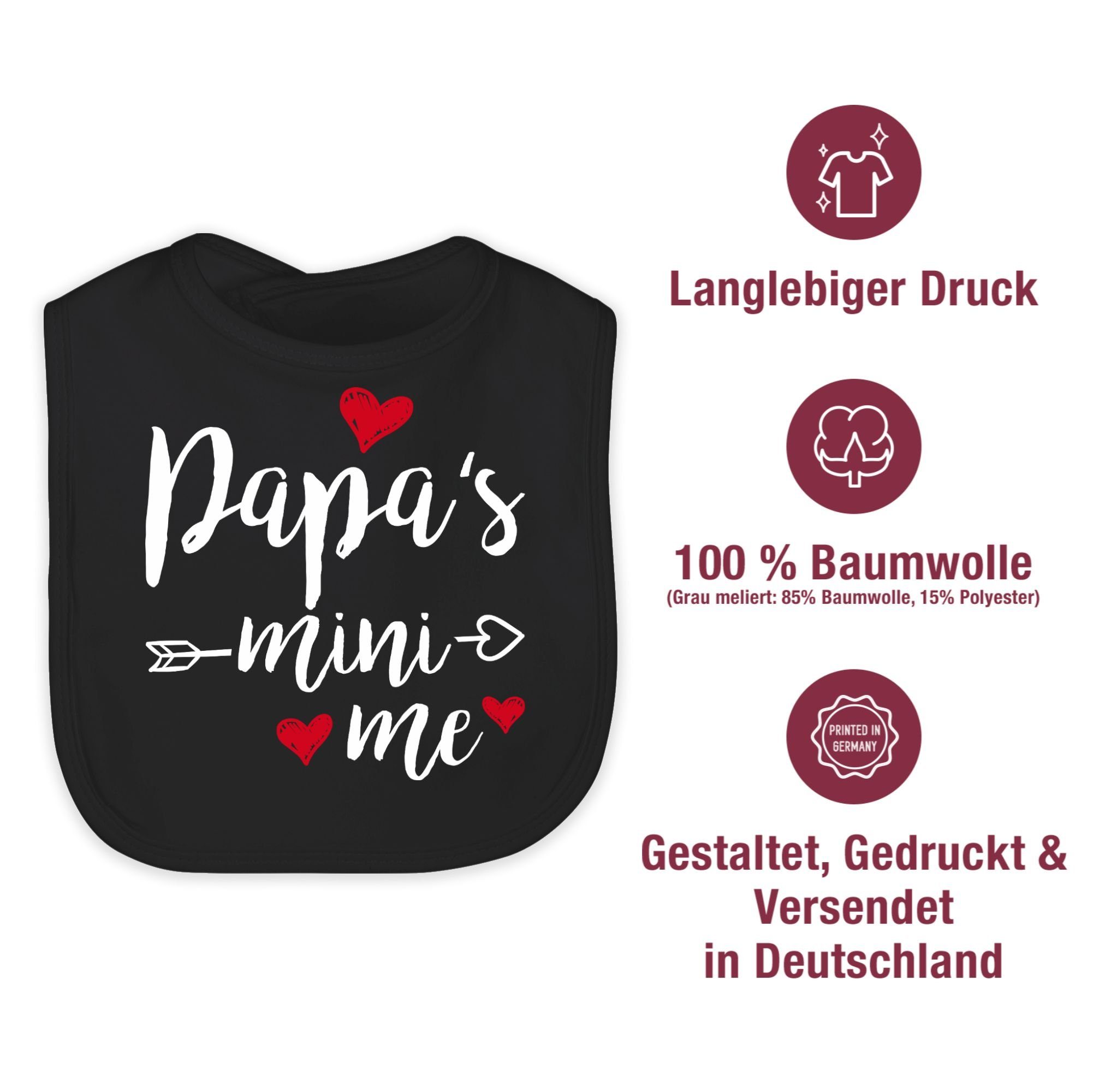 liebe Baby Papa - Vatertag Mini Ich 1 Papas Me Dich Schwarz Geschenk Shirtracer Papa, Lätzchen