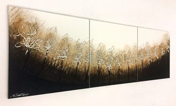 WandbilderXXL Gemälde Silver Trees 180 x 60 cm, Abstraktes Gemälde, handgemaltes Unikat